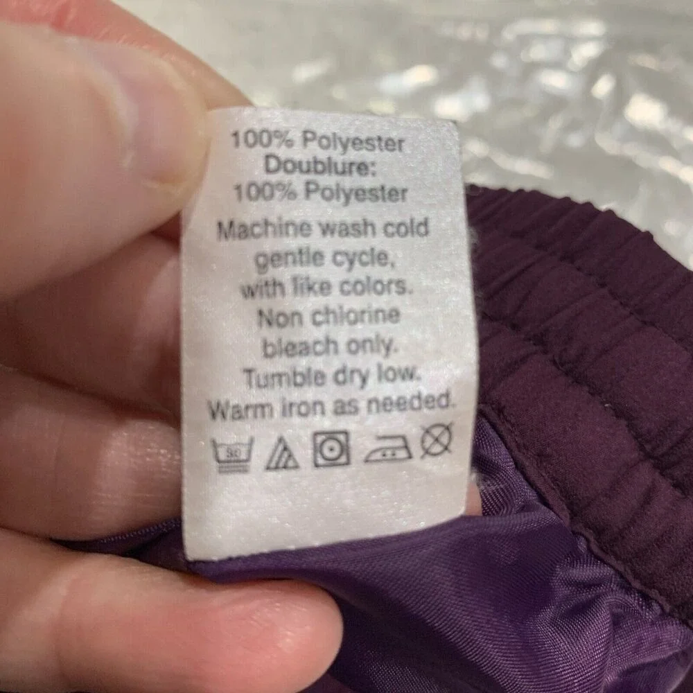 J. Crew Factory Size 0 Skirt Laser Cut Purple Plum Full Lined Drawstring Women's